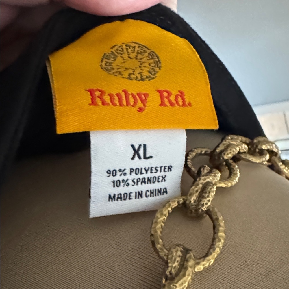Ruby Rd. Black Suede Feel Dress Size Xl - Picture 6 of 8
